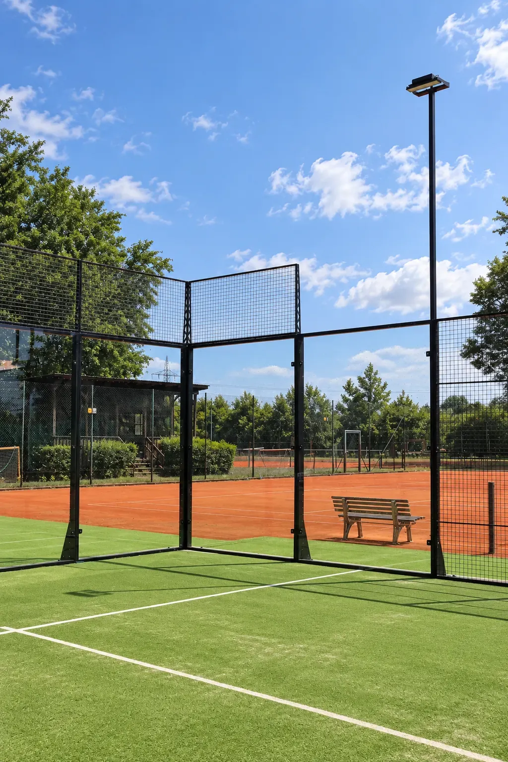 Panorama-Padelplatz neben Tennisplätzen der DJK Erlangen